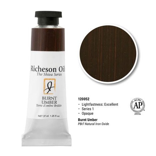 Burnt Umber - 37ml Richeson Shiva Oil Colour Series 1