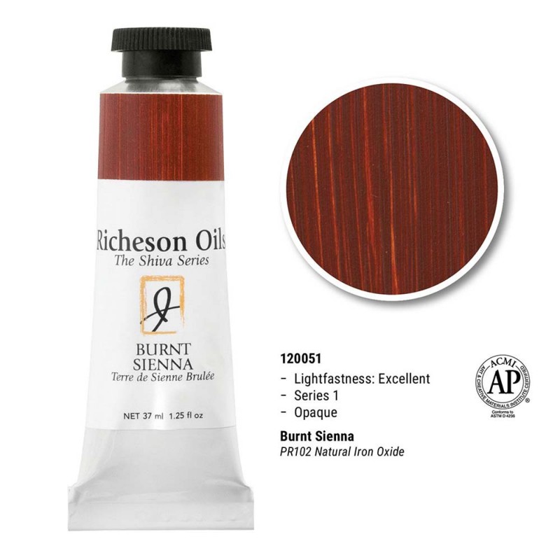 Burnt Sienna - 37ml Richeson Shiva Oil Colour Series 1