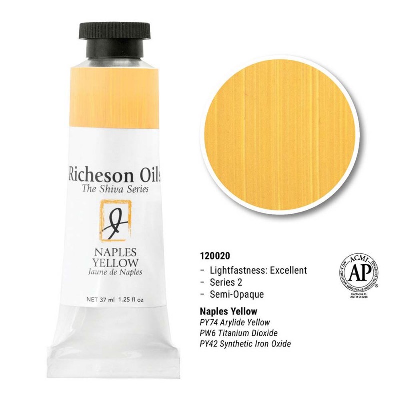 Naples Yellow - 37ml Richeson Shiva Oil Colour Series 2