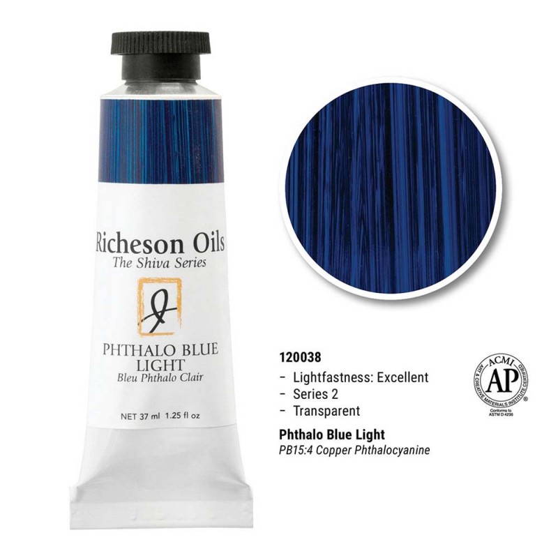 Phthalo Blue Light - 37ml Richeson Shiva Oil Colour Series 2