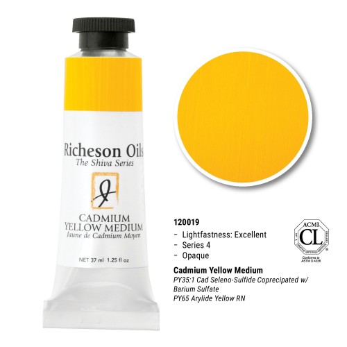 Cadmium Yellow Medium - 37ml Richeson Shiva Oil Colour Series 3