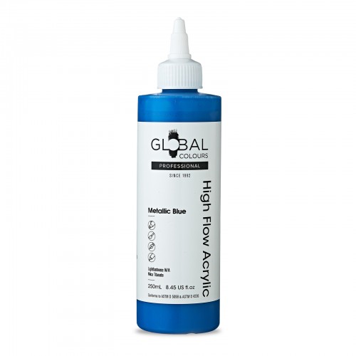 Metallic Blue - 250ml High Flow Professional Acrylic Paint