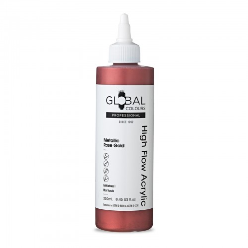 Metallic Rose Gold - 250ml High Flow Professional Acrylic Paint