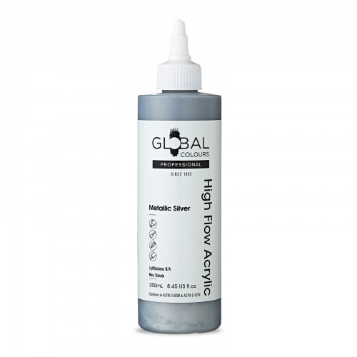 Metallic Silver - 250ml High Flow Professional Acrylic Paint