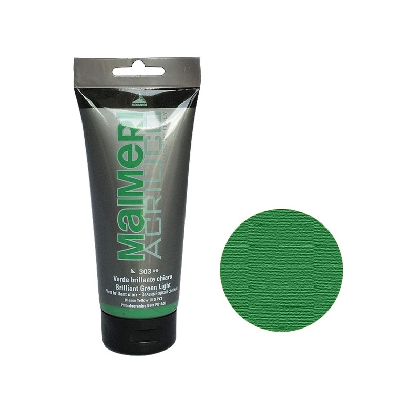 Brilliant Green Light - 200ml Maimeri Acrilico Acrylic Paint