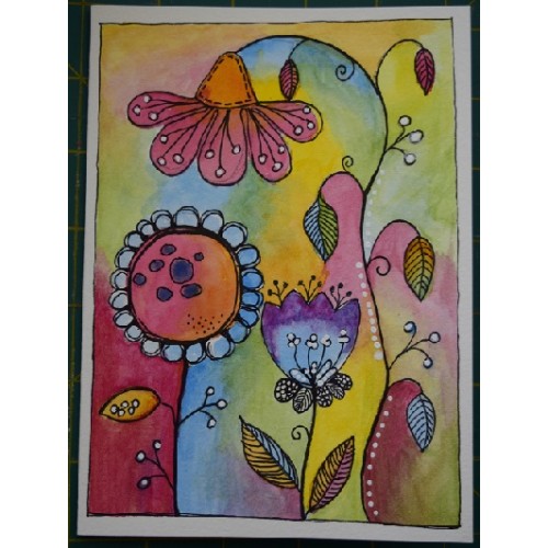 GC001 - 125 x 175 Hand painted, watercolour blank greeting card