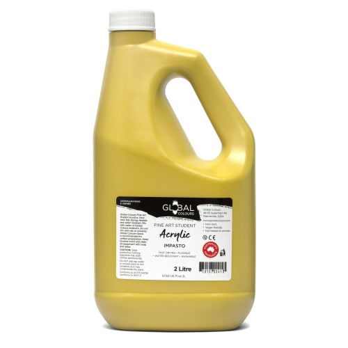 Cool Yellow - 2 litre Global Student Fine Art Acrylic Impasto Paint