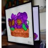 GC020 - 130 x 130 Hand painted pansies, watercolour blank greeting card