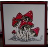 GC022 - 130 x 130 Hand painted mushrooms b, watercolour blank greeting card