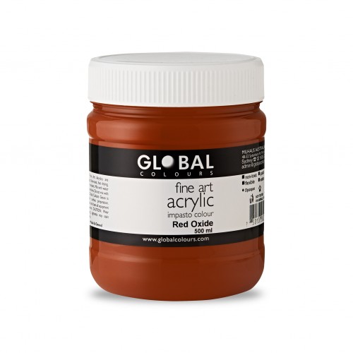 Red Oxide - 500ml Global Fine Art Acrylic Impasto