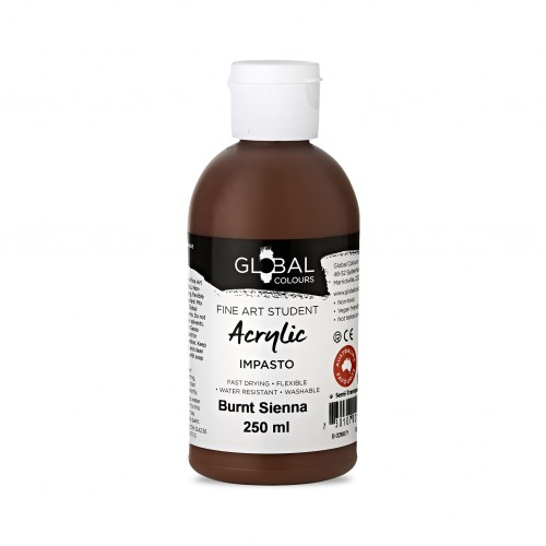 Burnt Sienna - 250ml Global Student Fine Art Acrylic Impasto Paint