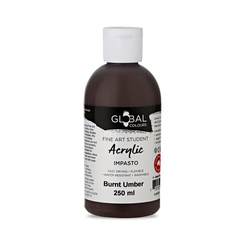 Burnt Umber - 250ml Student Fine Art Acrylic Impasto Paint