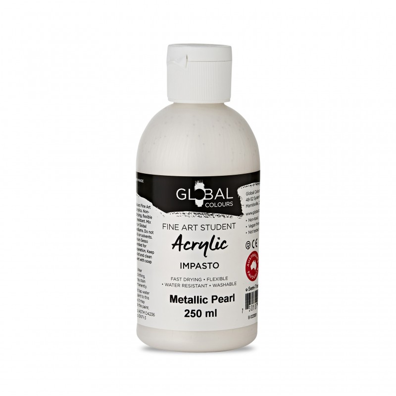 Metallic Silver - 250ml Student Fine Art Acrylic Impasto Paint