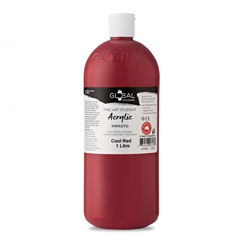 Cool Red - 1litre Student Fine Art Acrylic Impasto Paint